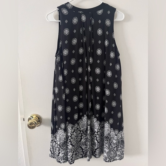 Loveriche Retro Boho Black & White Dress Geometric Print Large - Picture 8 of 12